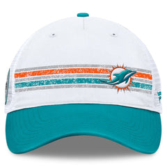 Miami Dolphins Flawless Stripe Adjustable Hat - White/Aqua - Fanatics