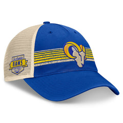 Los Angeles Rams Center Stripe Trucker Adjustable Hat - Royal/Natural - Fanatics