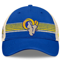 Los Angeles Rams Center Stripe Trucker Adjustable Hat - Royal/Natural - Fanatics