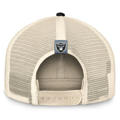 Las Vegas Raiders Diamond Stripe Trucker Adjustable Hat - Natural/Black - Fanatics