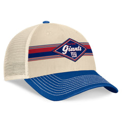 New York Giants Diamond Stripe Trucker Adjustable Hat - Natural/Royal - Fanatics