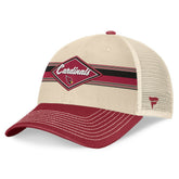 Arizona Cardinals Diamond Stripe Trucker Adjustable Hat - Natural/Cardinal - Fanatics