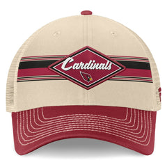 Arizona Cardinals Diamond Stripe Trucker Adjustable Hat - Natural/Cardinal - Fanatics