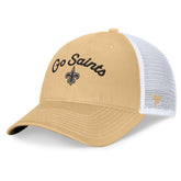 New Orleans Saints Women's Slogan Trucker Adjustable Hat - Gold - Fanatics