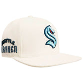 Seattle Kraken Pro Standard Retro Classic Logo Snapback Hat - Cream | NHL sale