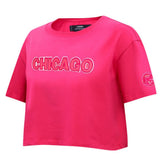 Chicago Cubs Pro Standard Women's Triple Pink Boxy Cropped T-Shirt Outlet