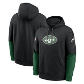 New York Jets Throwback Logo Club Tri-Blend Pullover Hoodie - Black - Nike