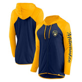 Milwaukee Brewers Fanatics Women's Script Sleeve Full-Zip Hoodie Discount
