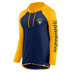 Milwaukee Brewers Fanatics Women's Script Sleeve Full-Zip Hoodie Discount