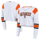 San Francisco Giants Fanatics Women's Stretch Cropped Fashion Long Sleeve T-Shirt Outlet