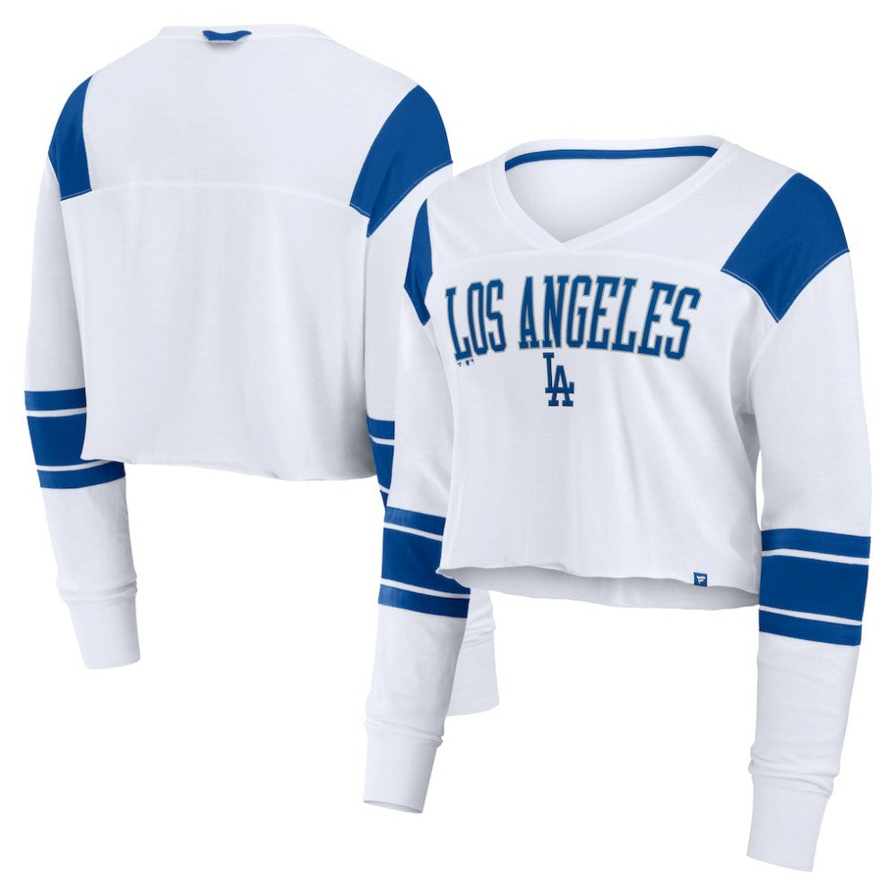 Los Angeles Dodgers Fanatics Women's Stretch Cropped Fashion Long Sleeve T-Shirt for sale