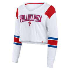 Philadelphia Phillies Fanatics Women's Stretch Cropped Fashion Long Sleeve T-Shirt for sale