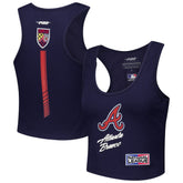 Atlanta Braves Pro Standard Women's Fast Lane Fitted Tri-Blend Cropped Tank Top Online