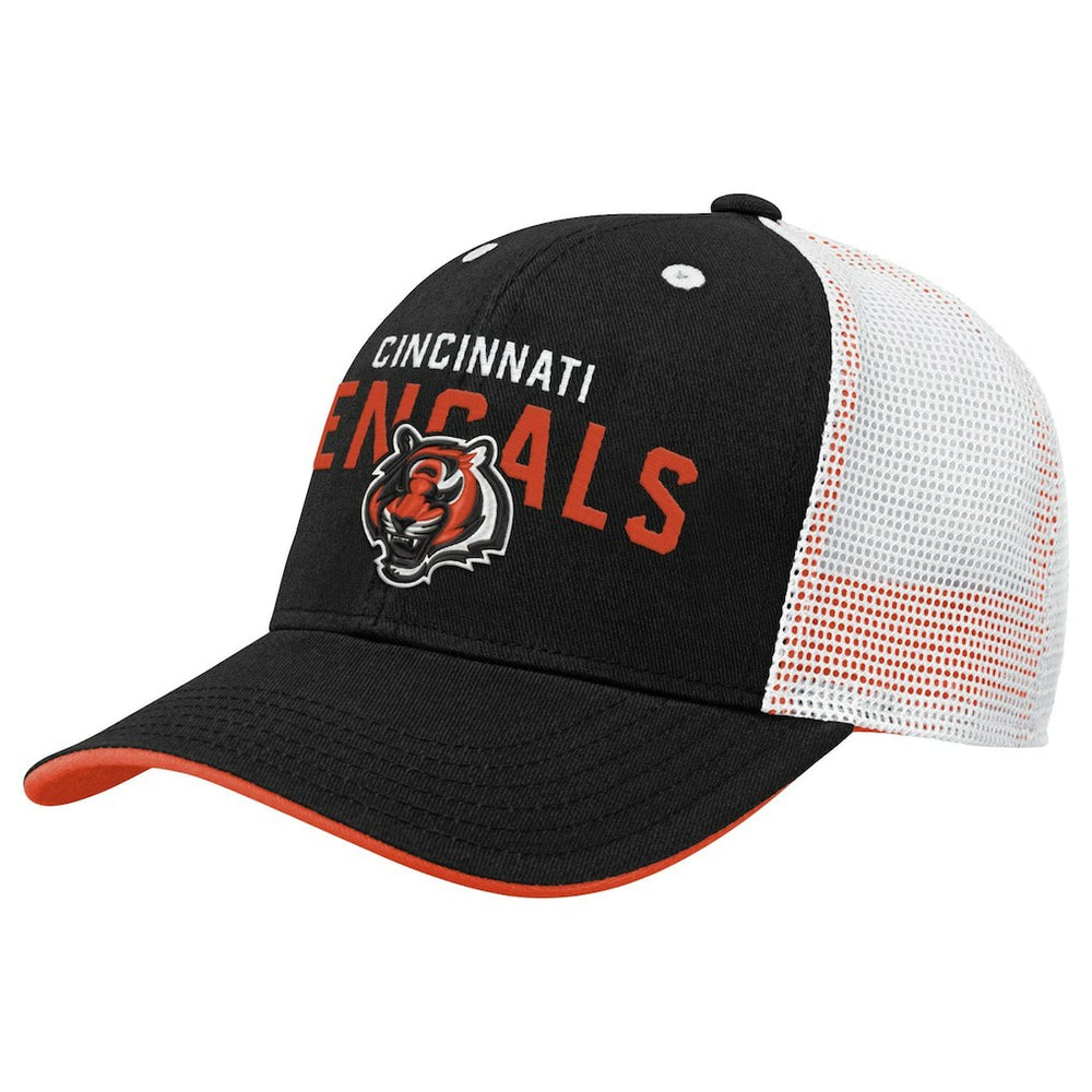 Cincinnati Bengals Youth Core Lockup Trucker Adjustable Hat - Black - NFL