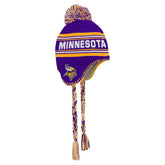 Minnesota Vikings Youth Jacquard Tassel Knit Hat with Pom - Purple - NFL