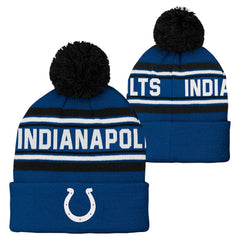 Indianapolis Colts Preschool Jacquard Cuffed Knit Hat with Pom - Royal - NFL