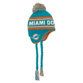 Miami Dolphins Preschool Jacquard Tassel Knit Hat with Pom - Aqua - NFL