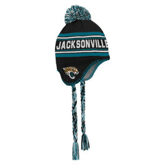 Jacksonville Jaguars Preschool Jacquard Tassel Knit Hat with Pom - Black - NFL