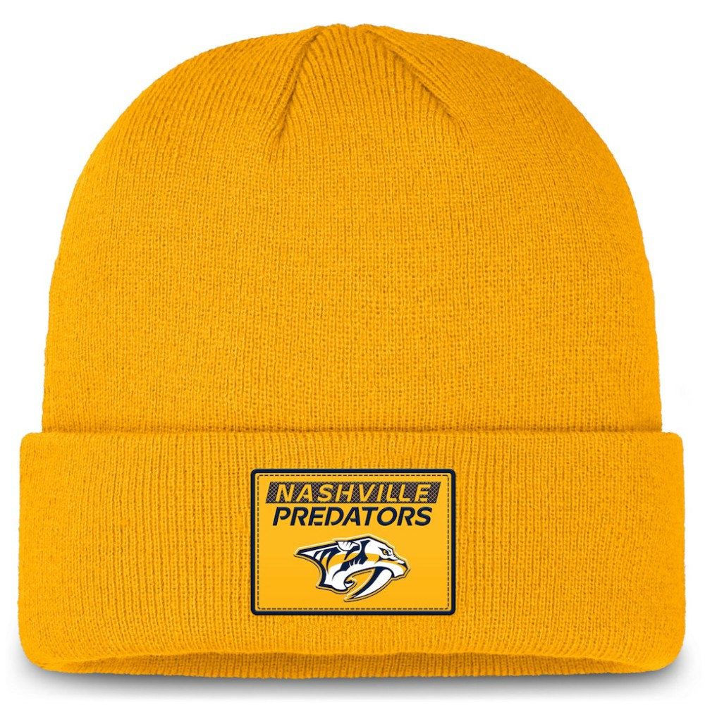 Nashville Predators Fanatics Authentic Pro Cuffed Knit Hat - Gold | Fanatics online