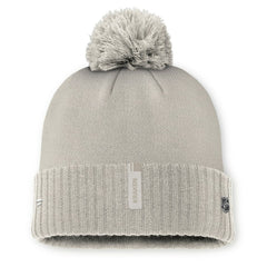 Seattle Kraken Fanatics Women's Authentic Pro Road Cuffed Knit Hat with Pom - Tan | Fanatics Clearance