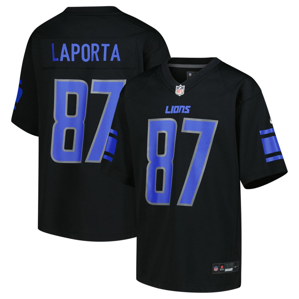 Sam LaPorta Detroit Lions Youth Game Jersey - Black - Nike