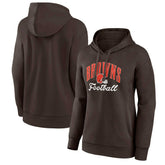 Cleveland Browns Women's Victory Script Pullover Hoodie - Brown - Fanatics