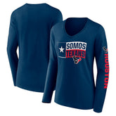 Houston Texans Hometown Sweep Long Sleeve V-Neck T-Shirt - Navy - Fanatics