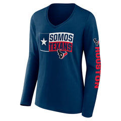 Houston Texans Hometown Sweep Long Sleeve V-Neck T-Shirt - Navy - Fanatics