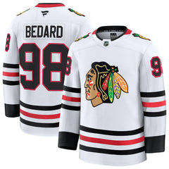 Connor Bedard Chicago Blackhawks Fanatics Away Premium Jersey - White | Fanatics on sale