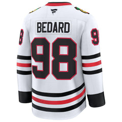 Connor Bedard Chicago Blackhawks Fanatics Away Premium Jersey - White | Fanatics on sale