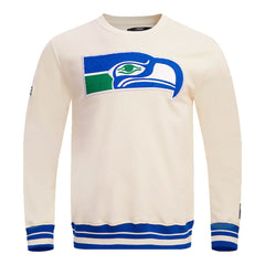 Seattle Seahawks Pro Standard Retro Classics Fleece Pullover Sweatshirt - Cream - NFL