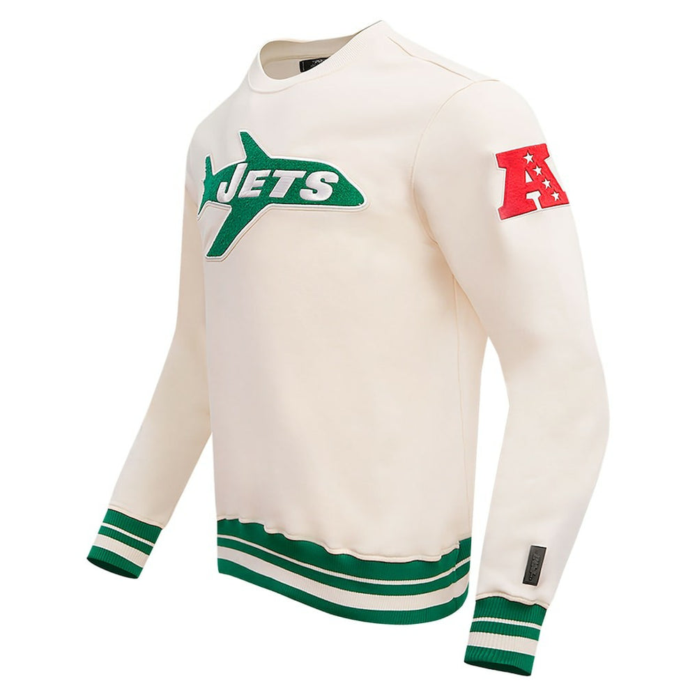 New York Jets Pro Standard Retro Classics Fleece Pullover Sweatshirt - Cream - NFL