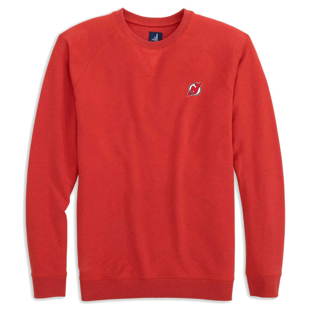New Jersey Devils johnnie-O Freeman Tri-Blend Raglan Pullover Sweatshirt - Red | NHL near me