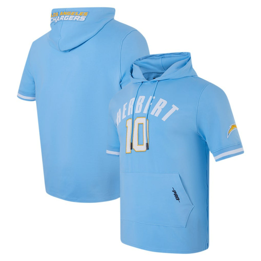 Justin Herbert Los Angeles Chargers Pro Standard Player Name & Number Hoodie T-Shirt - Powder Blue - NFL