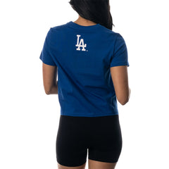 Los Angeles Dodgers The Wild Collective Women's Twist Front T-Shirt Sale
