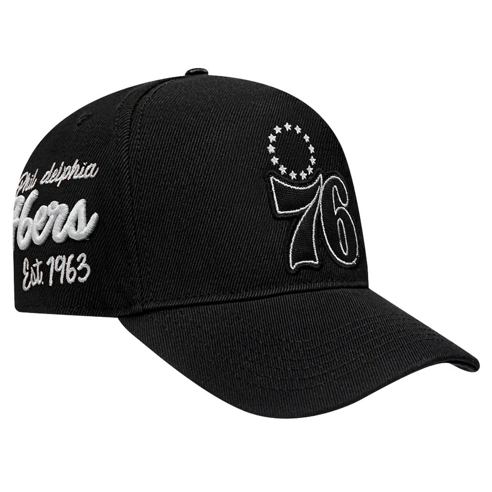 Philadelphia 76ers Pro Standard Paint the City Pinch Front Snapback Hat Black
