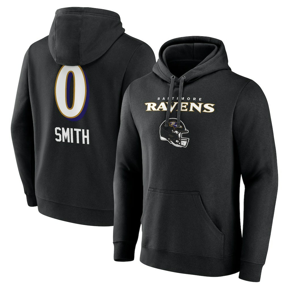 Roquan Smith Baltimore Ravens Team Wordmark Player Name & Number Pullover Hoodie - Black - NFL