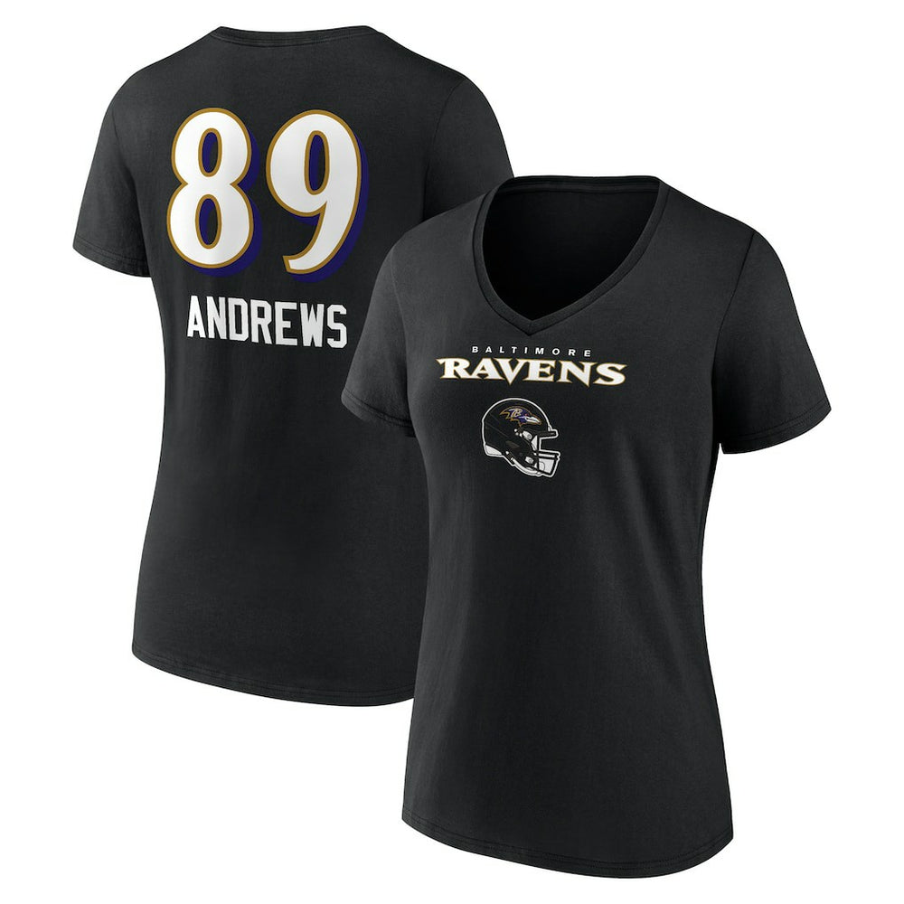Mark Andrews Baltimore Ravens Women's Team Wordmark Player Name & Number V-Neck T-Shirt - Black - NFL