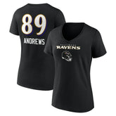 Mark Andrews Baltimore Ravens Women's Team Wordmark Player Name & Number V-Neck T-Shirt - Black - NFL