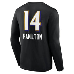 Kyle Hamilton Baltimore Ravens Team Wordmark Player Name & Number Long Sleeve T-Shirt - Black - NFL