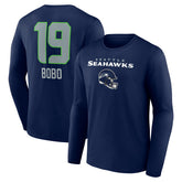 Jake Bobo Seattle Seahawks Team Wordmark Player Name & Number Long Sleeve T-Shirt - College Navy - NFL