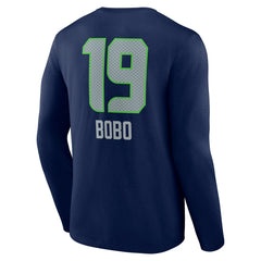 Jake Bobo Seattle Seahawks Team Wordmark Player Name & Number Long Sleeve T-Shirt - College Navy - NFL