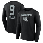 Tyree Wilson Las Vegas Raiders Team Wordmark Player Name & Number Long Sleeve T-Shirt - Black - NFL
