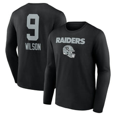 Tyree Wilson Las Vegas Raiders Team Wordmark Player Name & Number Long Sleeve T-Shirt - Black - NFL