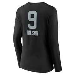 Tyree Wilson Las Vegas Raiders Women's Team Wordmark Player Name & Number Long Sleeve V-Neck T-Shirt - Black - NFL