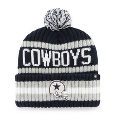 Dallas Cowboys '47 Bering Cuffed Knit Hat with Pom - Navy - 47 brand