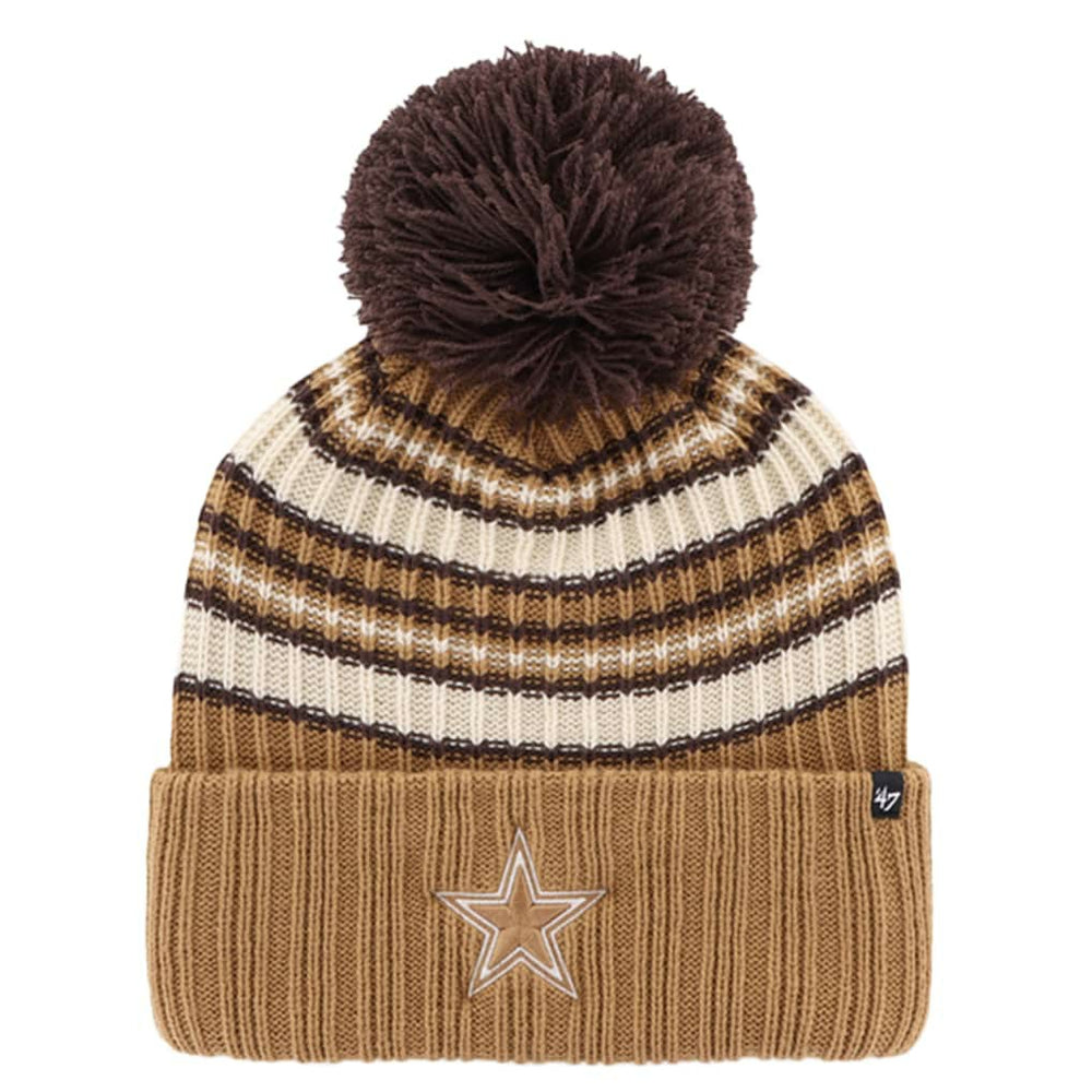 Dallas Cowboys '47 Women's Espresso Cuffed Knit Hat with Pom - Brown - 47 brand