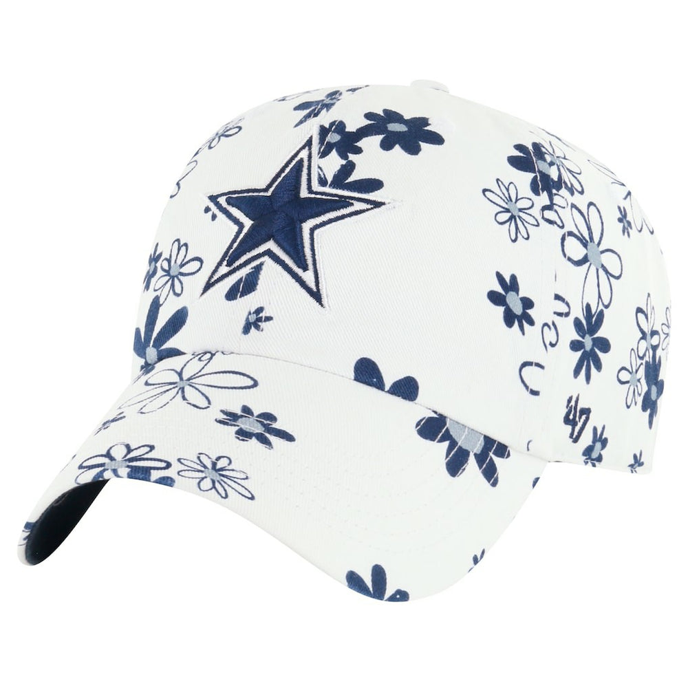 Dallas Cowboys '47 Girls Youth Daisy Delight Clean Up Adjustable Hat - White - 47 brand
