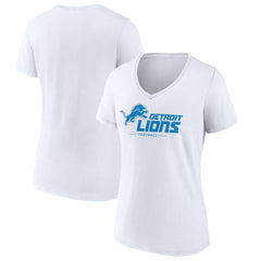 Detroit Lions Women's Lock Up V-Neck T-Shirt - White - NFL