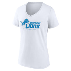Detroit Lions Women's Lock Up V-Neck T-Shirt - White - NFL